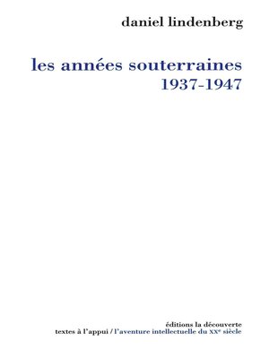 cover image of Les années souterraines (1937-1947)